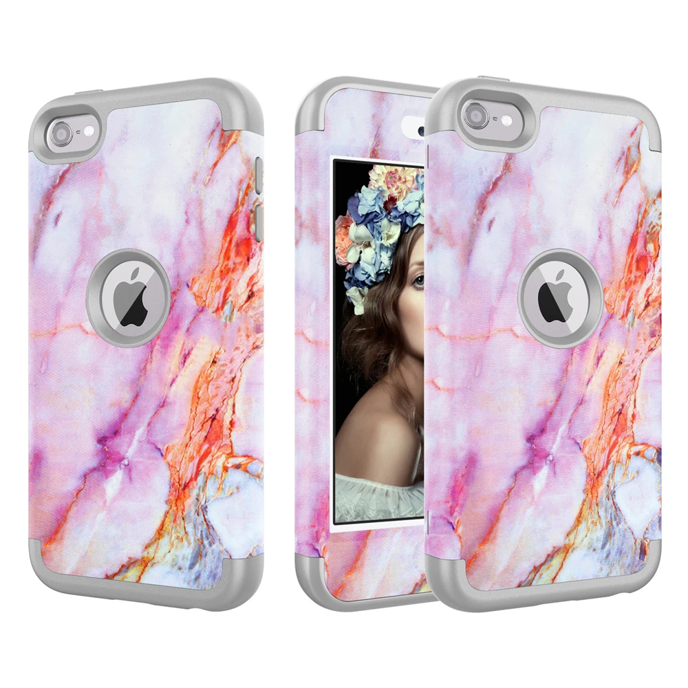 For iPod Touch 7 Case 3 in 1 Phone Back Dual Layer TPU + PC Hybrid Cover Anti-Scratch Shockproof Protective Shell Fundas |