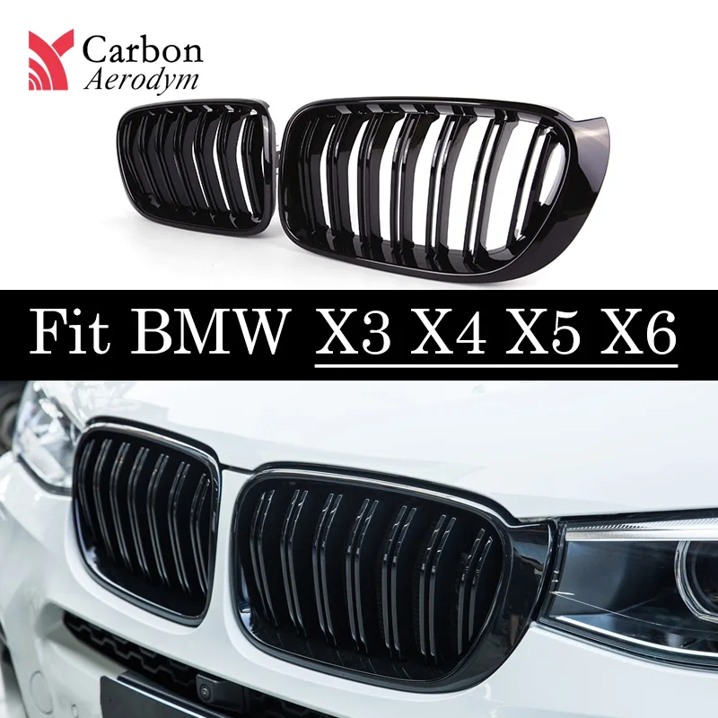 Передняя решетка для почек ABS BMW F25 F26 G01 G02 E70 E71 F15 F16 X3 X4 X5 X6 series 2007 + двойная планка