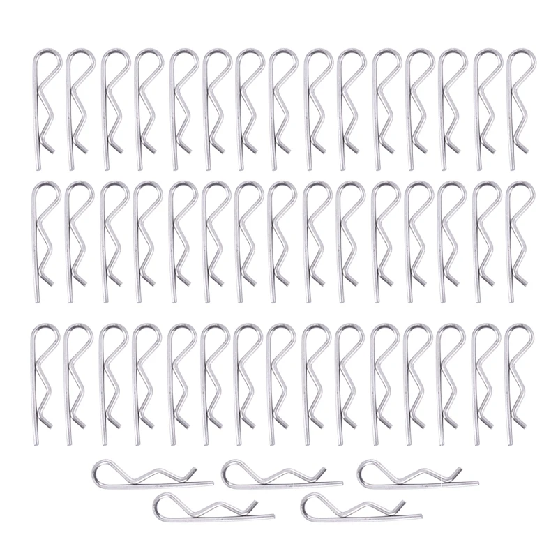 50pcs 1.5mmx35mm Stainless Steel R Shaped Cotter Clip Pin Silver | Обустройство дома