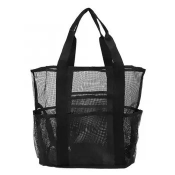 

Portable Mesh Beach Bag Shampoo Children Toys Storage Organizer for Swimming Pool Bathroom Handbag Tote Ladies Casual Bag