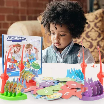 

Fishing Toy Baby Educational Fish Game Parent-Child Interactive Hook and Look Fish Set Fish Game Educational Fishing Toy