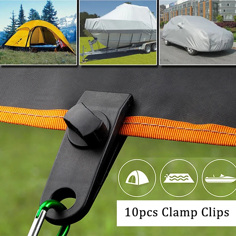 

10pcs Heavy Duty Clamp Clips Awning Tent Lashing Buckle Outdoor Camping Tarp Clamp Awning Tent Canopy Clamp
