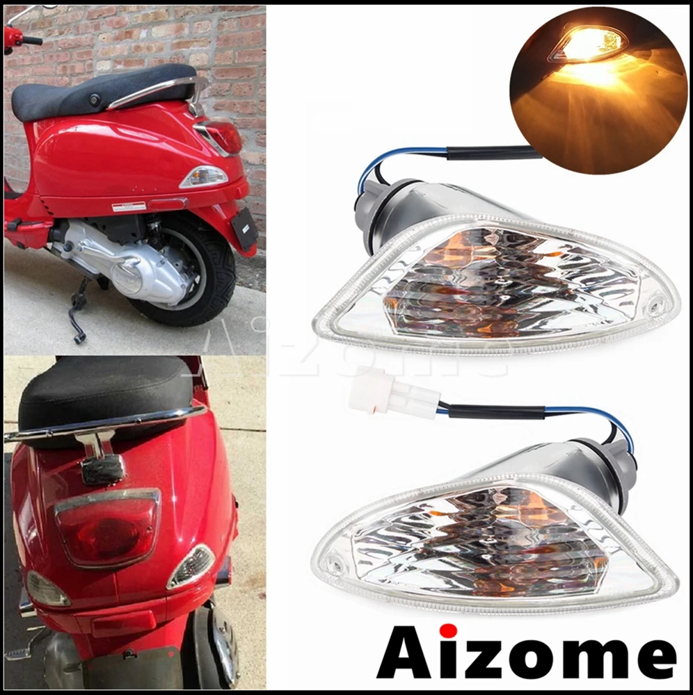 Scooter Rear Turn Signals Blinker Light Motorcycle Clear Lens Indicator