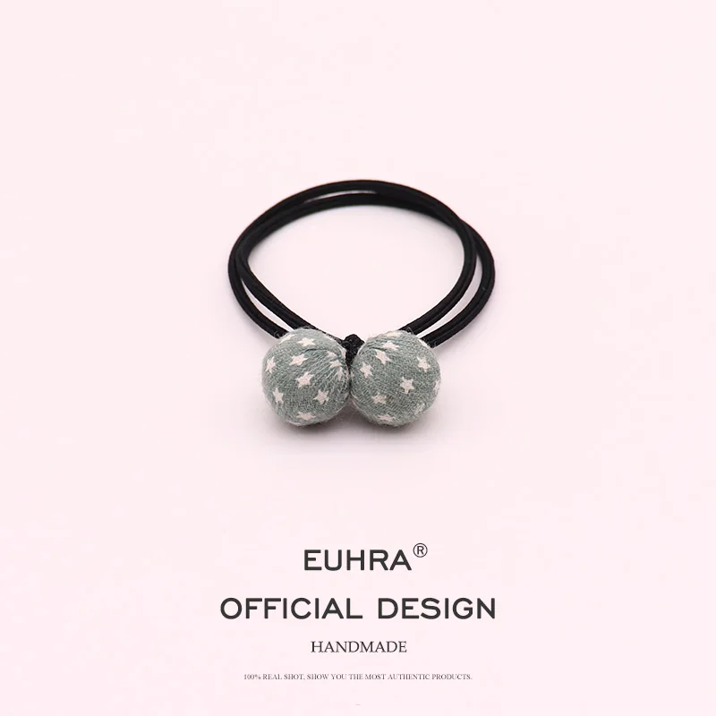 EUHRA 5 цветов, тканевый мячик со звездами, классический стиль, эластичные резинки для волос для женщин и девочек, резинка для волос, Детская резинка