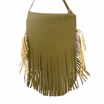 

Vintage Women Cross Body Bag Designer Retro Tassel Handbag Small PU Leather Handbags Fringe Crossbody Bags