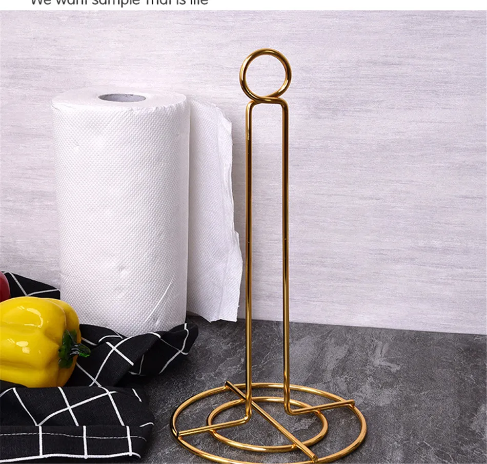 Кухонный рулонный держатель для бумажных полотенец из нержавеющей стали для ванной комнаты, стоячий держатель для бумаги золотого и серебряного цветов, тканевая стойка для салфеток, декор для домашнего стола