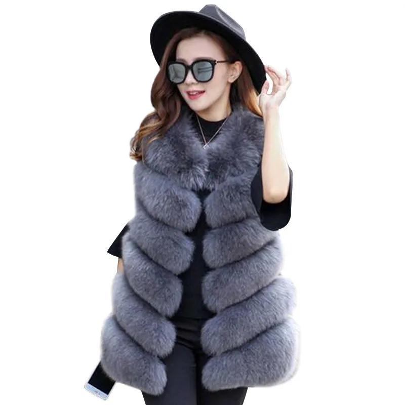 parka jacket women BINYUXD 2022 New Winter Coat Women Faux Fox Fur Coat Plus Size Women Stand Collar Long Sleeve Faux Fur Jacket Fur gilet fourrure puffy coats