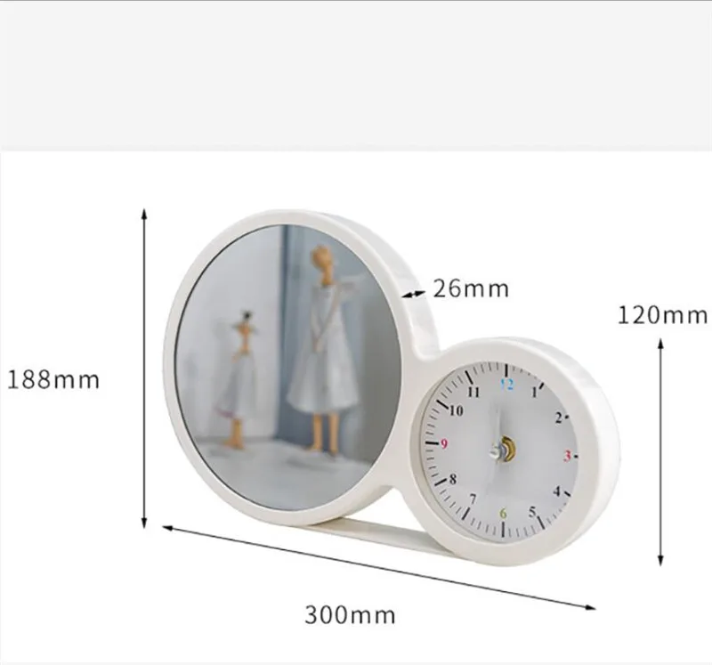 Sublimation Alarm Clock with LED Light Round Magic Mirror 3D Photo Frame Desk Decoration Bedside Smart Clocks
