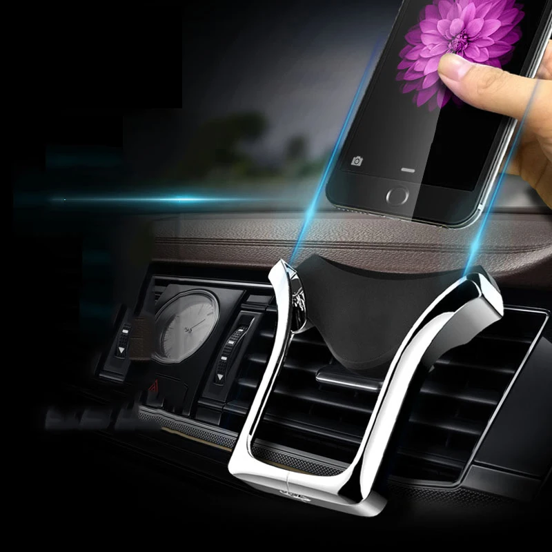 

Universal U-type Car Phone Holder Gravity Mobile Phone Car Bracket Stand Holder GPS Induction Navigation Air Vent Mount Car Hold