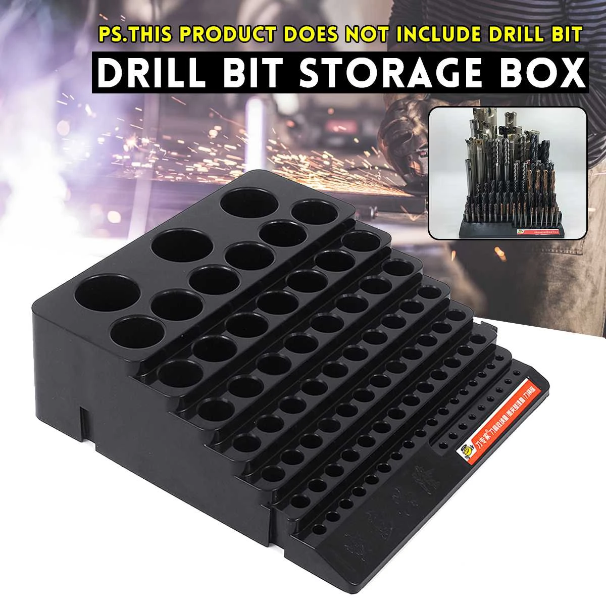 Drill Bit Holder Tool Box Storage Multifunction 85 Hole Reamer Milling