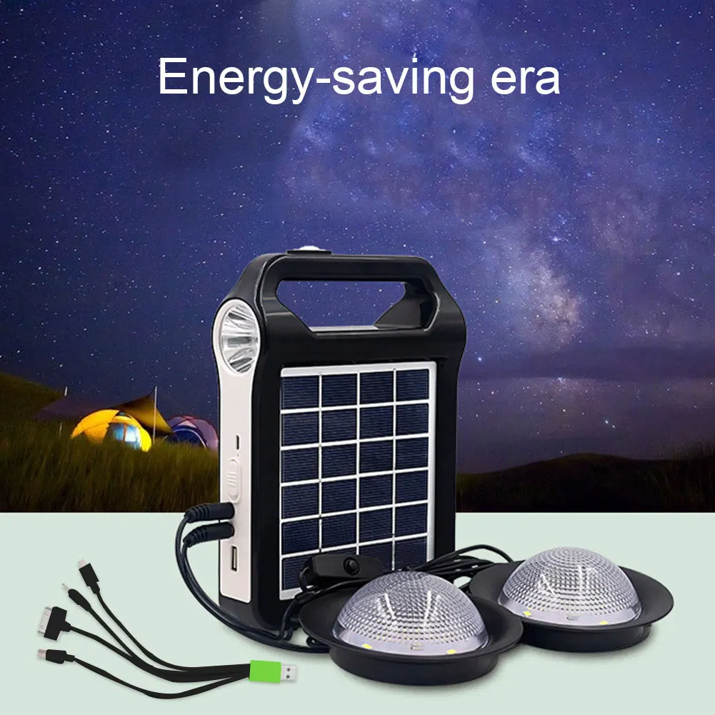Système de générateur de panneau solaire portable, port USB, lampe  d'éclairage intégrée - AliExpress