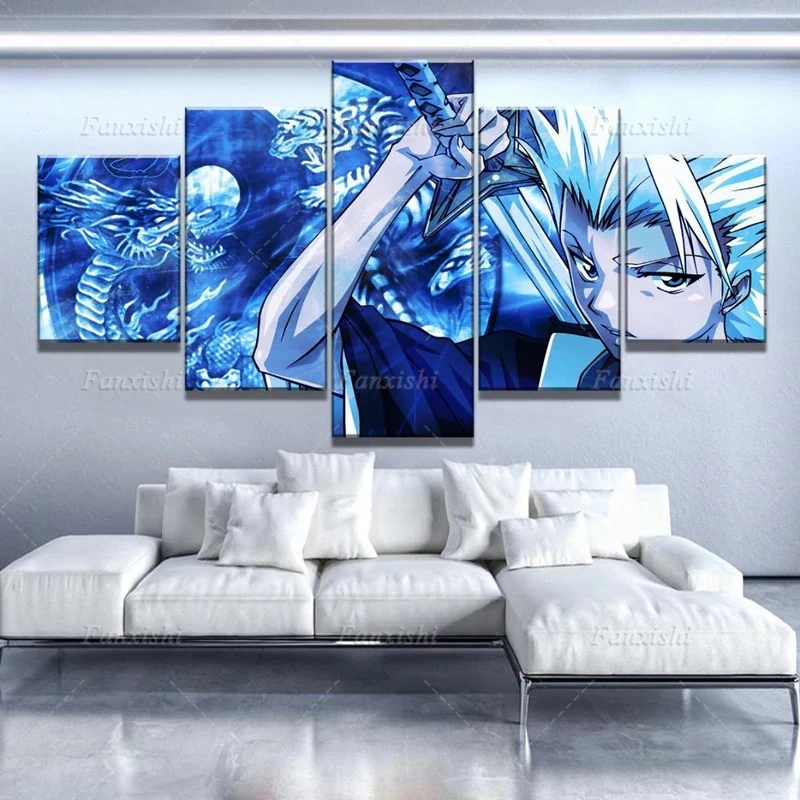 

5 Pieces Anime Poster Bleach Capitaine Dixième Division Wall Art Canvas Painting Hd Prints Pictures Boy's Living Room Home Decor