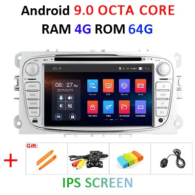 DSP 4G 64G 8 ядерный для FORD/Focus/S-MAX/Mondeo/C-MAX/Galaxy 2 Din Android 9,0 автомобильный dvd-плеер gps навигация Радио Аудио obd2 dvr - Цвет: S 4G 64G IPS