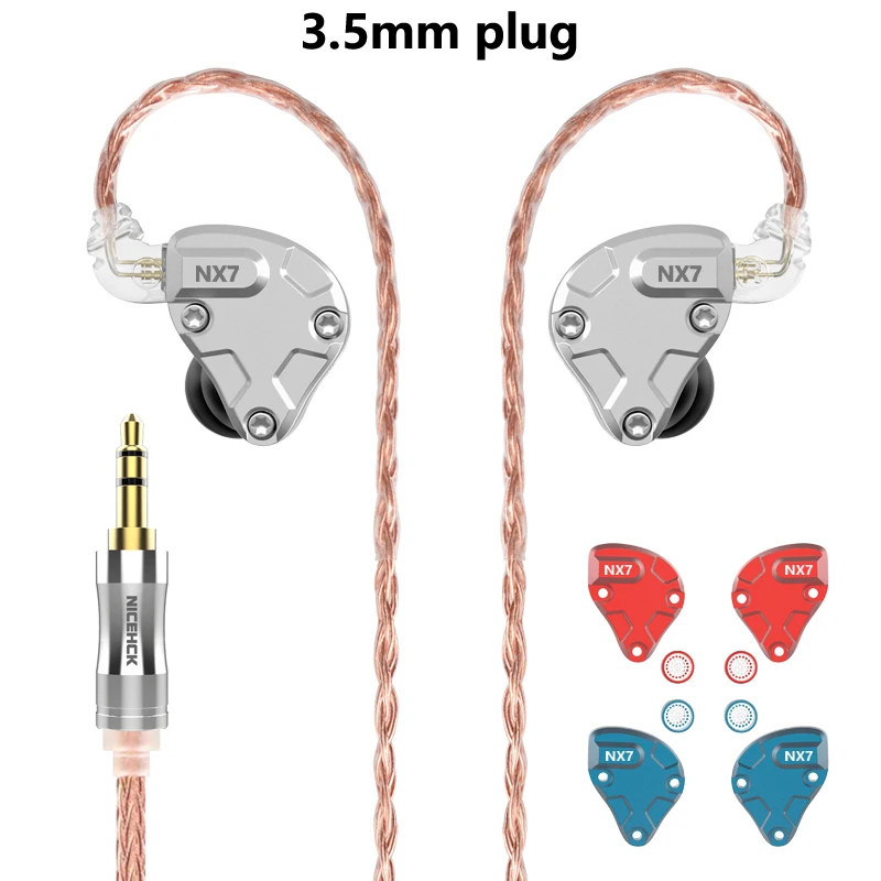 NICEHCK NX7 Pro 7 драйвер HIFI наушники 4BA+ двойной CNT динамический+ пьезоэлектрическая керамика Гибридный Сменный фильтр Лицевая панель IEM - Цвет: 3.5mm plug