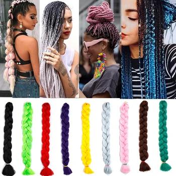 

LUPU 82 Inch Ombre Blonde Black Pink Jumbo Braid Crochet Braiding Hair Extensions Synthetic Kanekalon Vacation For Hair