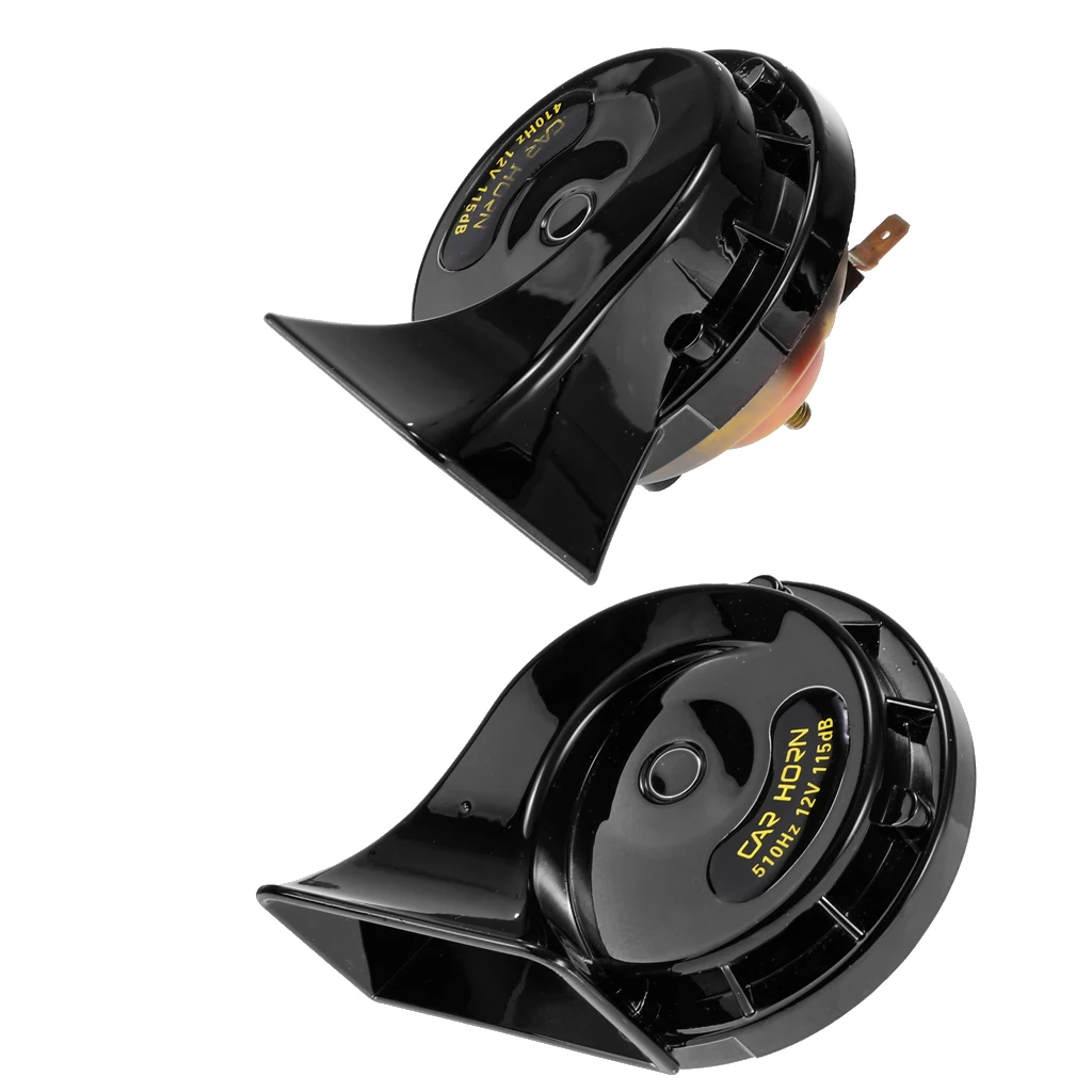 1 Pair 12V Car Truck Horns 110DB Loud Dual-tone Snail Electric Air Horns