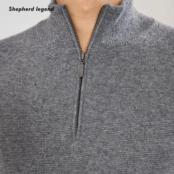 

Shepherd Legendary Men Clothes Pure Wool Long Sleeve knitted Jumper Zipper Fashion Men Clothing Bottoming Shirt Vest Sweaters