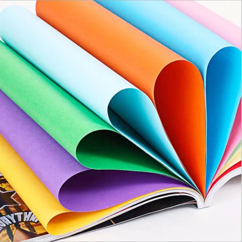 Good Quality A4 Color Copy Paper White Double-Sided Color Manual Folding DIY Paper-Cut Craft Origami Print Document File 100 pcs