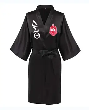 

Sorority Fraternity Greek AKA Silk Bathrobe Lace Satin SGR Clothes Robe