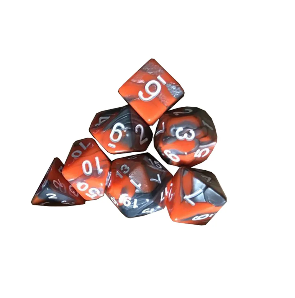 7Pcs two-color multi-faced dice set  game polyhedron multi-faceted acrylic dice dados rpg dice кубики игральные 30A19 (14)