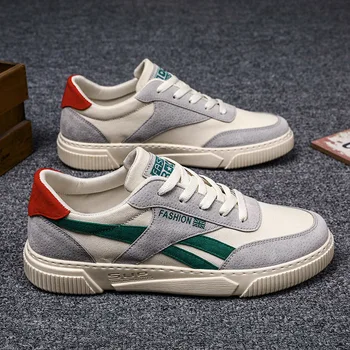 

2020 New Men Board Shoespatchwork Mens Casual Shoes Fashion Wild Trend Low Tops Lace-up Canvas Shoes