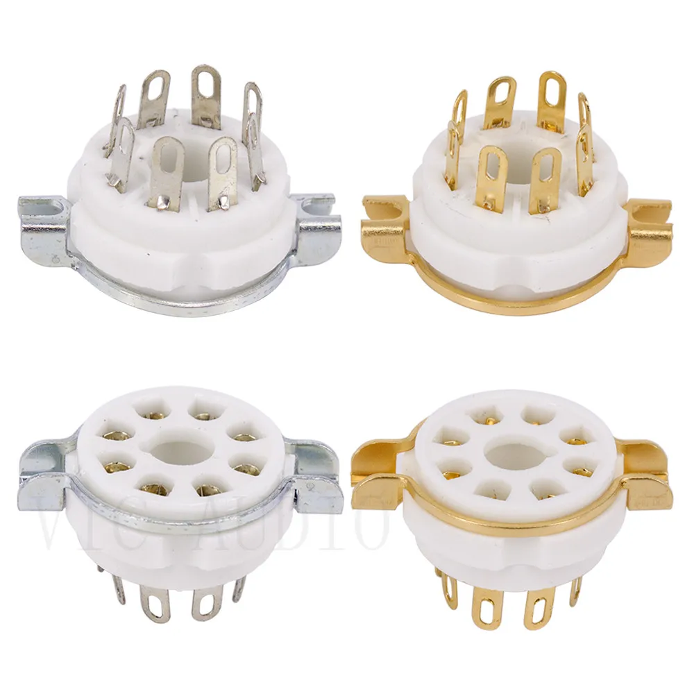 

10PCS K8A 8pins Tube Socket GZC8-Y-1 For 5AR4 5U4G 7199 6V6 KT66 KT88 6SL7 6SN7 Vacuum Tube Amplifer Audio HIFI DIY