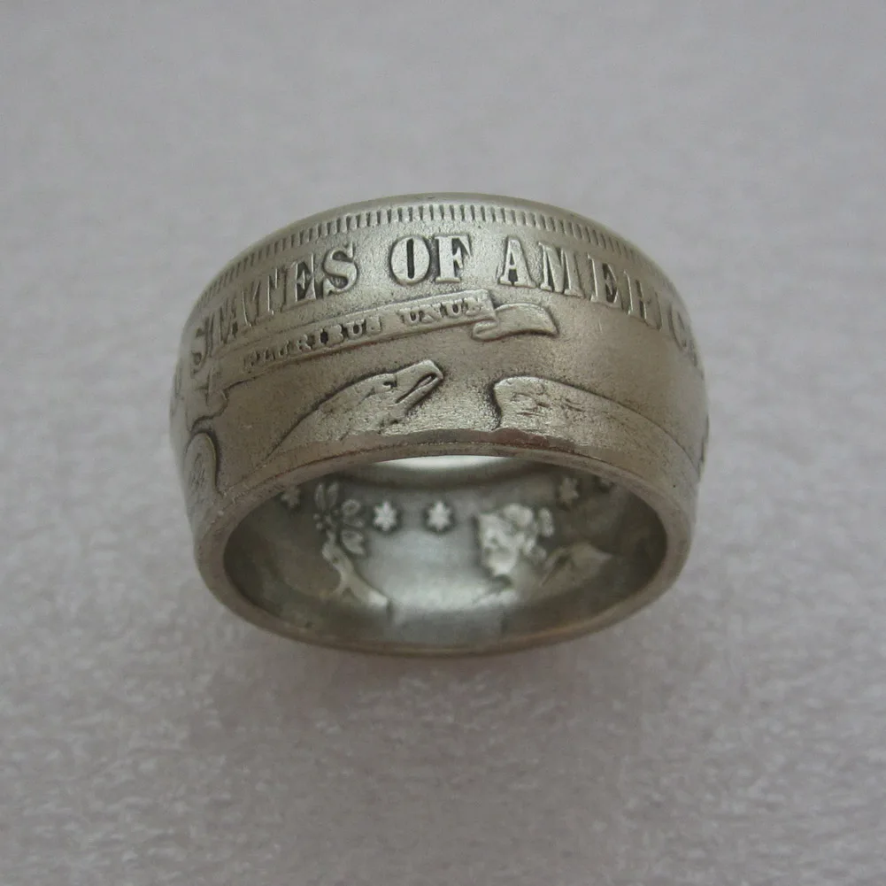 Торговля долларовая монета кольцо посеребренное ручной работы в размерах от 8 до 16 лет