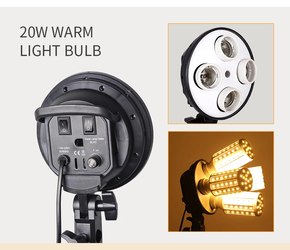 fotográfico, com acessórios de 135w, sistema de luz continuou para câmera