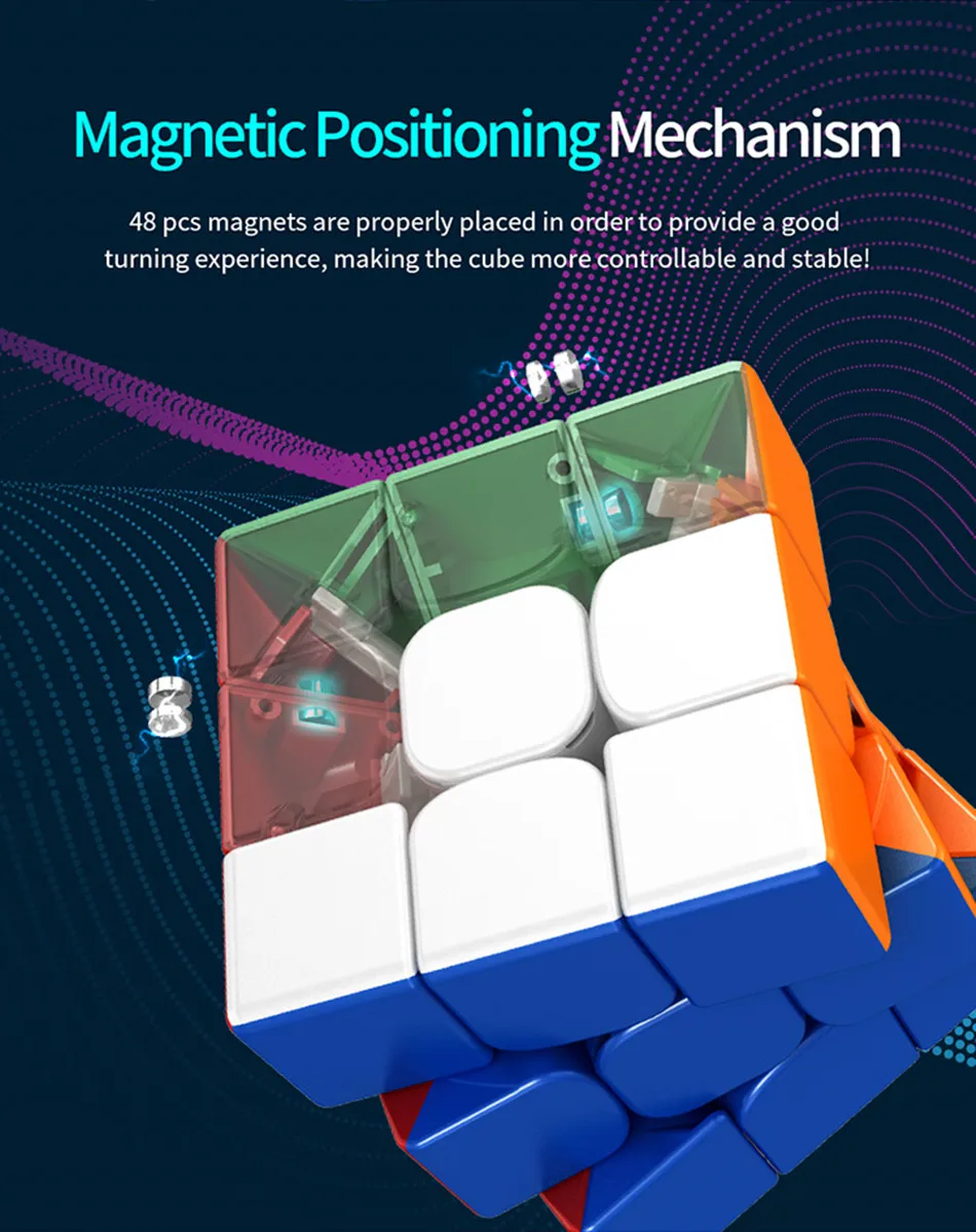 Moyu Maglev Upgrade RS3M 3x3x3 Magnetic Cube 3*3 Cubo Magico Professional Magic Cube RS3 M Puzzle Speed Cube For Children Kids 4