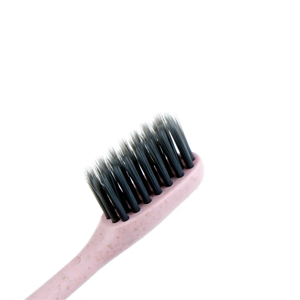 10 шт./упак. двойной Ultra Soft Зубная щётка с бамбуковым древесным углем нано-щетки для Уход за полостью рта Зубная щётка черный головки