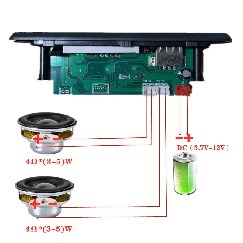 2*5 Вт MP3-плеер запись автомобиля USB Bluetooth 5,0 Hands-free встроенный MP3 декодер плата модуль с пультом дистанционного управления USB FM Aux радио