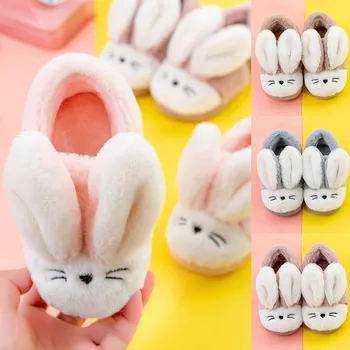 

Toddler Infant Kids Baby Cartoon Rabbit Warm Non-slip Floor Home Slippers Shoes Baby Shoes Baby Slippers Autumn Winter