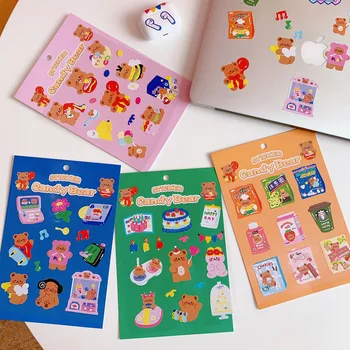 

8kinds cartoon sweet cake bear sticker DIY scrapbooking photo album diary phone computer happy planner decoration sticker