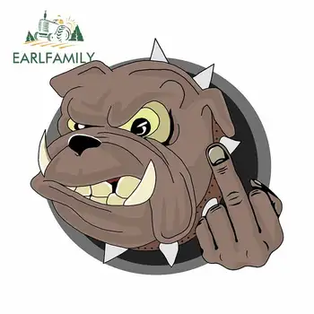 

EARLFAMILY 13cm x 12.3cm for Offensive Bulldog Vinyl Car Sticker Animal Personality Scratch-proof VAN Vehicle Windows Decal