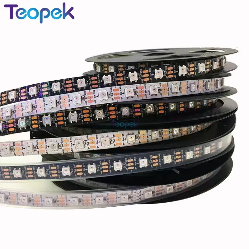 

1m/4m/5m WS2812B Led Pixel Strip,30/60/144 pixels WS2812 IC,Addressable induvidual Full Color Black/White PCB,IP20/IP67 DC5V