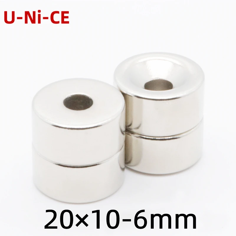 

1/5/20 pieces 20x10-6 neodymium magnet 20mm x10mm hole 6mm N35 rare earth round Super powerful permanent magnetic disc magnets