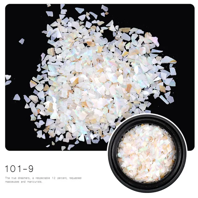 HNUIX 1 Box Shell Stone Nails Art Glitter for Nail UV Gel Nail Polish Flakies Decoration Nail Accessories 101-9