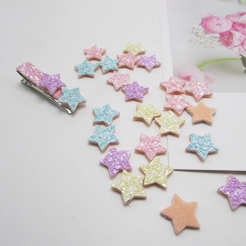 50 Stück/Los 2cm Glitzer-Stern-Patches Applikationen für Bastelarbeiten Kleidung Nähzubehör DIY Haarspangen-Accessoires – Detail 7