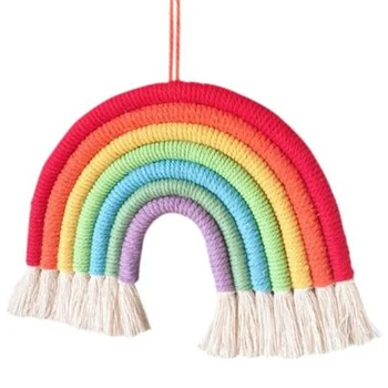 

Ins Decoration Nordic Style Home Wall Kindergarten Children's Room Pendant Hand-Woven Rainbow Ornaments