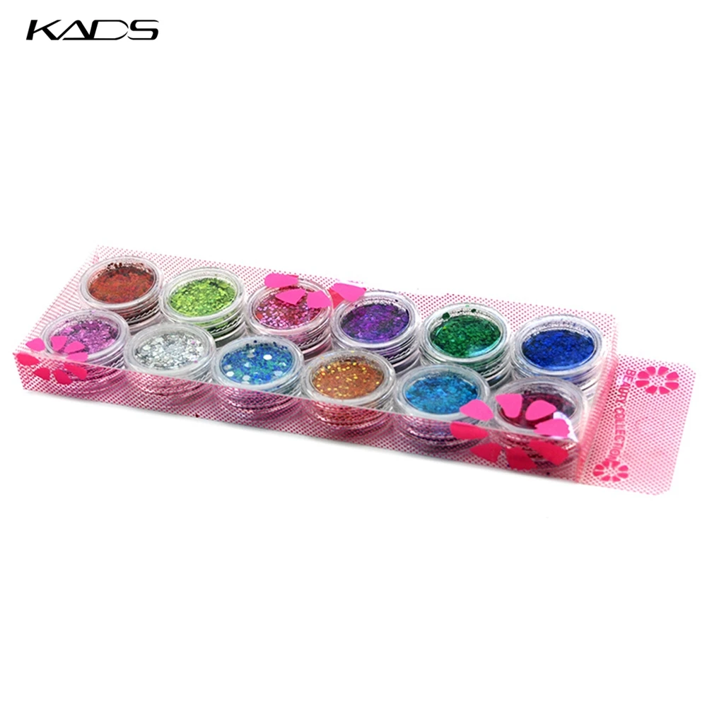 KADS НОВОЕ Прибытие MIX Ногтей Порошок. Nail Art Украшение Блеск Порошок для блеск