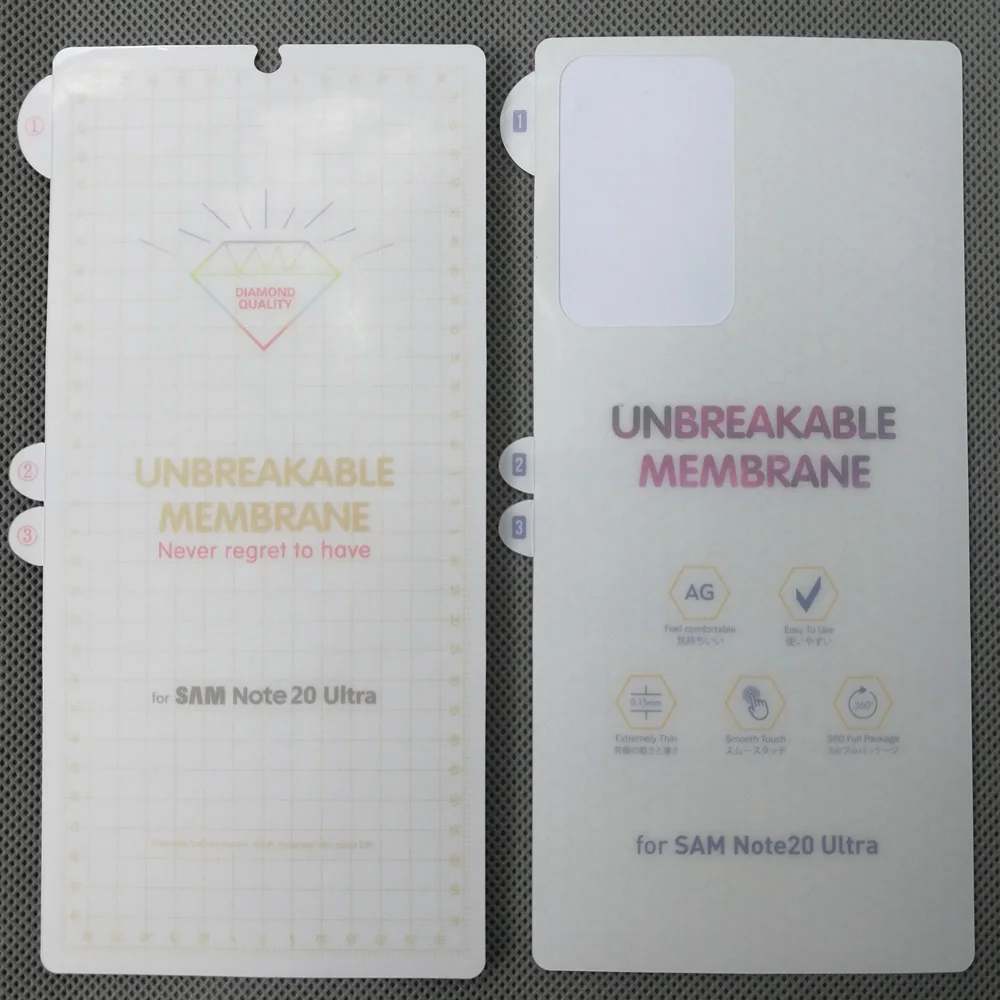 Hydrogel Film For Samsung Galaxy Note 20 Ultra Rear Front Back Soft Screen Protective Transparent Clear oleophobic Hydrogel Film For Samsung Galaxy Note 20 Ultra Rear Front Back Soft Screen Protective Transparent Clear oleophobic