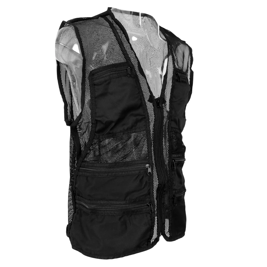 Casual Utility Hunting Fishing Travel Mesh Vest Multi pocket Photography Jackets Lightweight Quick-Drying Travel Hiking Jacket