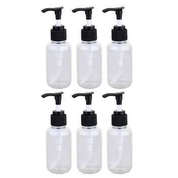 

6Pcs Plastic Emulsion Bottle PET Subpackaging Bottle Practical Refillable Bottle Press Pump Bottle Transparent (100ml)