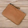 Men's Genuine Leather Wallet for coins key women Purse For Cards Mini Zipper Wallets  Men Women little purse small wallet ► Photo 3/6