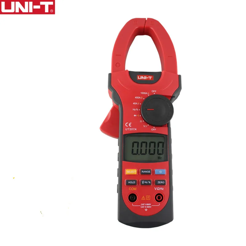 

UNI-T UT207A 1000A Digital Clamp Meters Frequency Measure Multimeters Auto Range Capactance Resistance