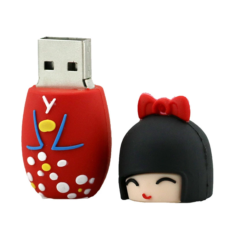 32 ГБ USB 2,0 флеш-накопитель, флешка, японская кукла, кимоно для девочек, 64 ГБ, 128 ГБ, 256 ГБ, 16 ГБ, 8 ГБ, 4 Гб, карта памяти, креативная флешка, подарок