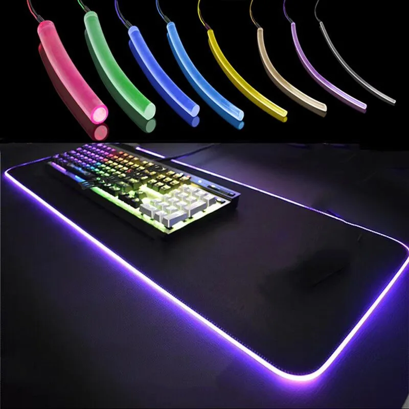5M 1mm~8.0mm(Dia.) Clear Side Glow Solid Core Optical Fiber Cable Hanging Curtain Home Desk Mat Bendable DIY Decorative Lighting
