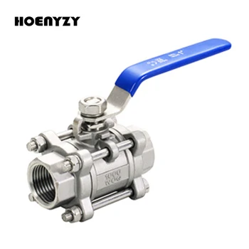 

1/2" 3/4" 1" Female Thread SS201 Stainless Steel SS304/316 three 3 Piece Full Port Ball Valve DN15 DN20 DN25 DN32 DN40 Q11F-16P