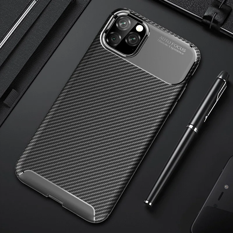 Роскошные карбоновые Чехлы для телефона iPhone 11 Pro Max чехол 6 6S 7 8 Plus X XR XS мягкий