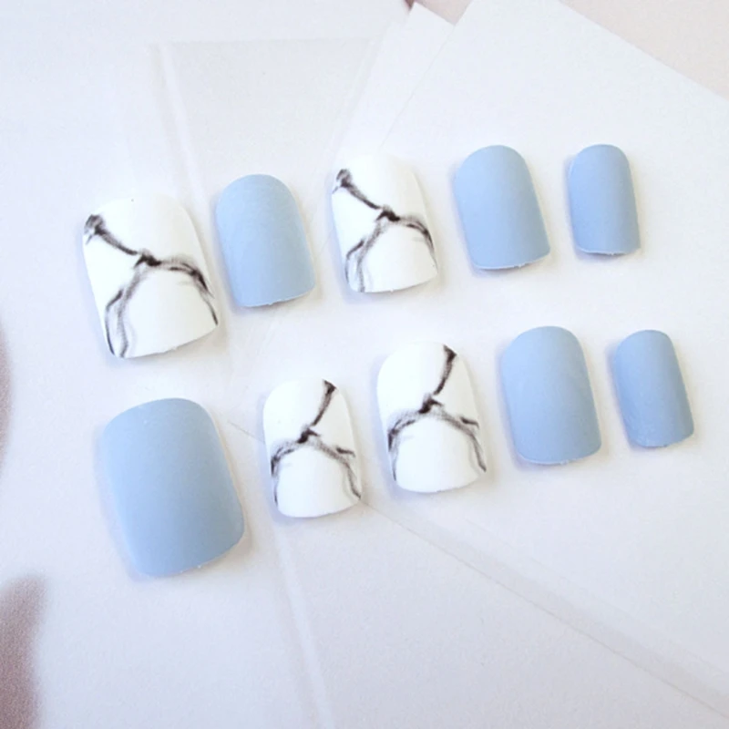 24Pcs/Set Artificial Short Full Cover False Fake Matte Nails Art Tip DIY MS-09 C1FF | Красота и здоровье